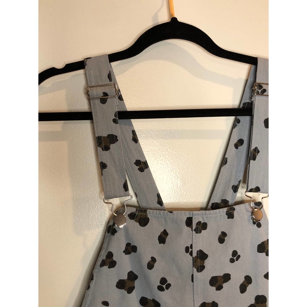 Entro Overalls dress Light grey Blue Leopard Spots with skirt bottom Size Medium - Picture 4 of 9